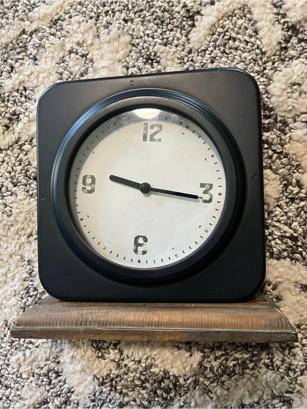 Mantel Clock with wood Base - Home Wall Decor